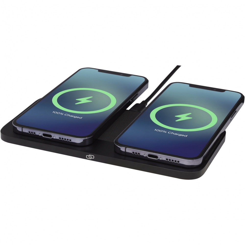 Logo trade advertising products picture of: Hybrid 15W premium dual wireless charging pad