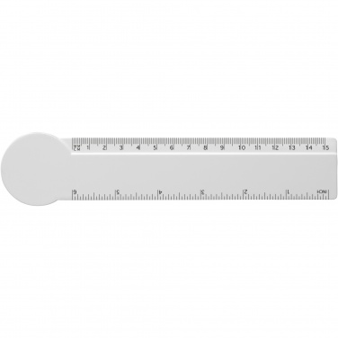 Logo trade promotional merchandise image of: Tait 15 cm circle-shaped recycled plastic ruler 