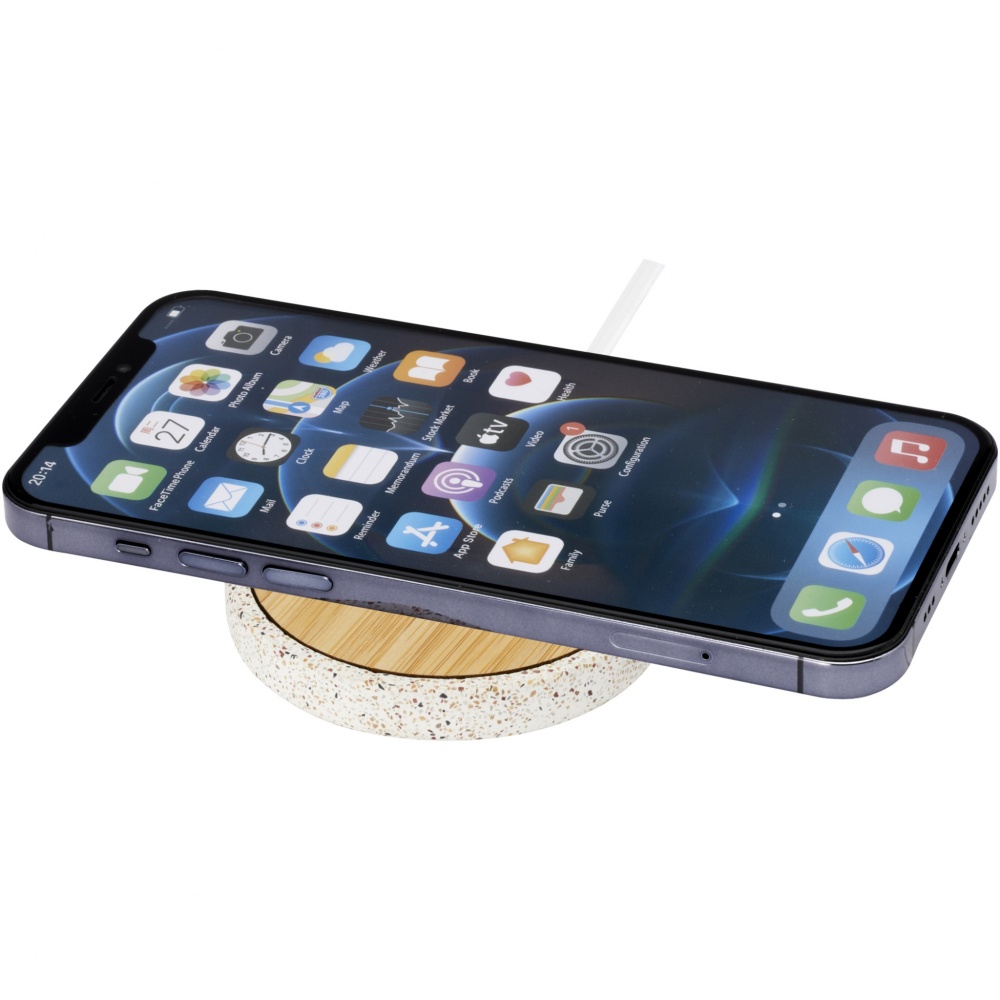 Logotrade promotional giveaway picture of: Terrazzo 10W wireless bamboo charging pad