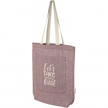 Logotrade corporate gift image of: Pheebs 150 g/m² recycled cotton tote bag with front pocket 9L
