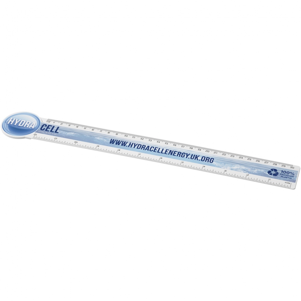 Logo trade business gift photo of: Tait 30cm circle-shaped recycled plastic ruler