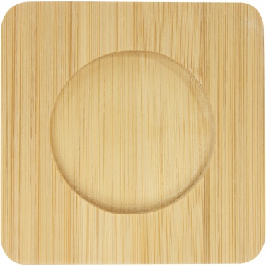 Logo trade promotional giveaways picture of: Manti 2-piece 100 ml double-wall glass cup with bamboo coaster 