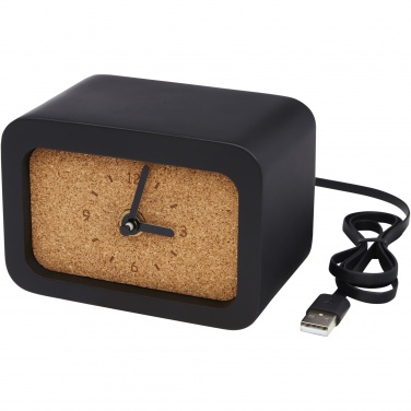 Logo trade promotional item photo of: Momento wireless limestone charging desk clock