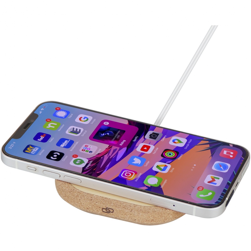 Logo trade promotional items picture of: Cerris 15W cork wireless charging pad