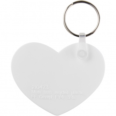 Logo trade promotional gift photo of: Tait heart-shaped recycled keychain
