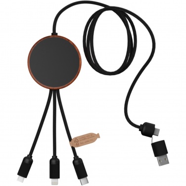 Logo trade promotional gifts picture of: SCX.design C40 5-in-1 rPET light-up logo charging cable and 10W charging pad