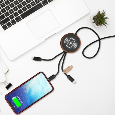 Logotrade advertising product image of: SCX.design C40 5-in-1 rPET light-up logo charging cable and 10W charging pad