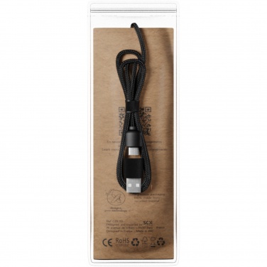 Logo trade corporate gifts image of: SCX.design C40 5-in-1 rPET light-up logo charging cable and 10W charging pad