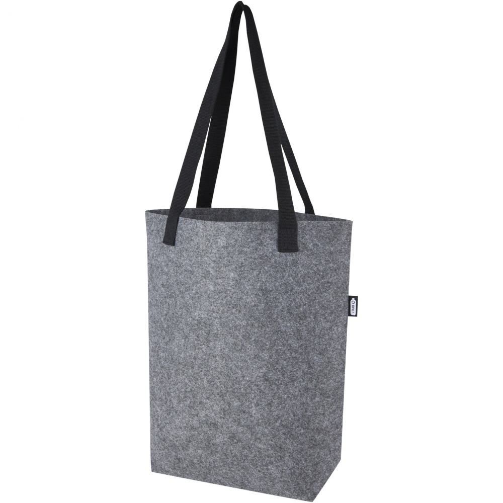 Logo trade advertising products image of: Felta GRS recycled felt tote bag with wide bottom 12L