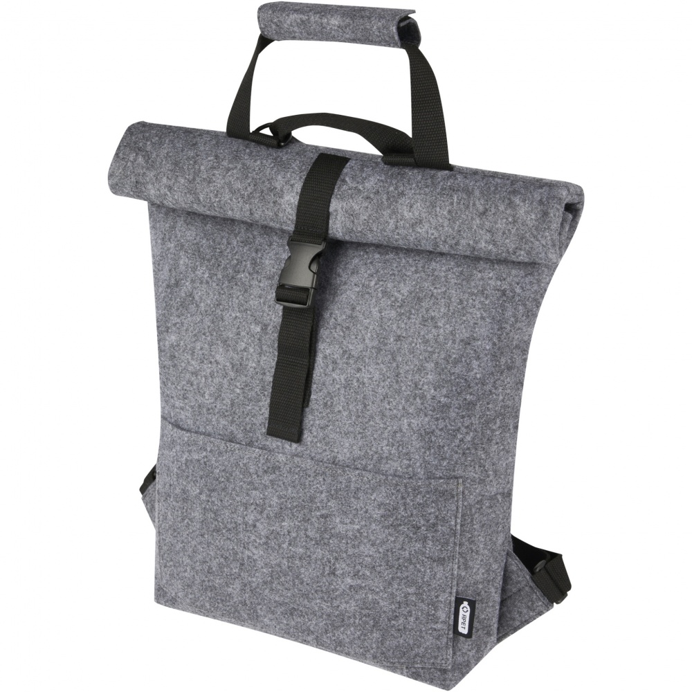 Logotrade corporate gift image of: Felta GRS recycled felt roll-top bike bag 13L
