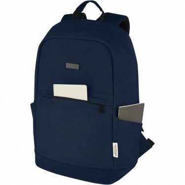 Logo trade corporate gifts image of: Joey 15.6" GRS recycled canvas anti-theft laptop backpack 18L