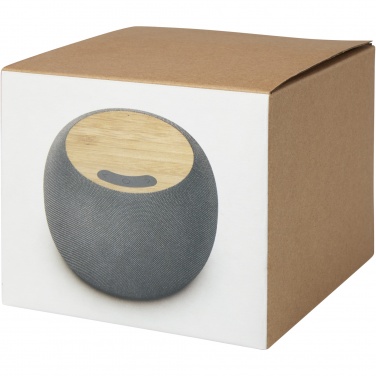 Logotrade corporate gift picture of: Ecofiber bamboo/RPET Bluetooth® speaker and wireless charging pad
