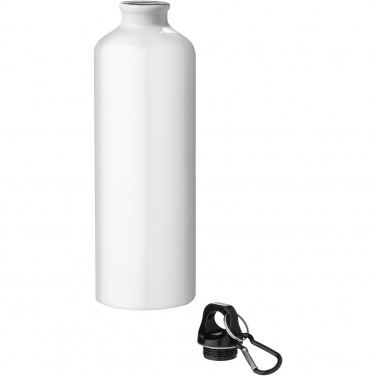 Logo trade advertising products picture of: Oregon 770 ml RCS certified recycled aluminium water bottle with carabiner