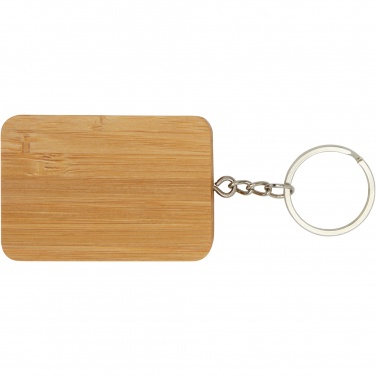Logotrade corporate gift picture of: Reel 6-in-1 retractable bamboo key ring charging cable