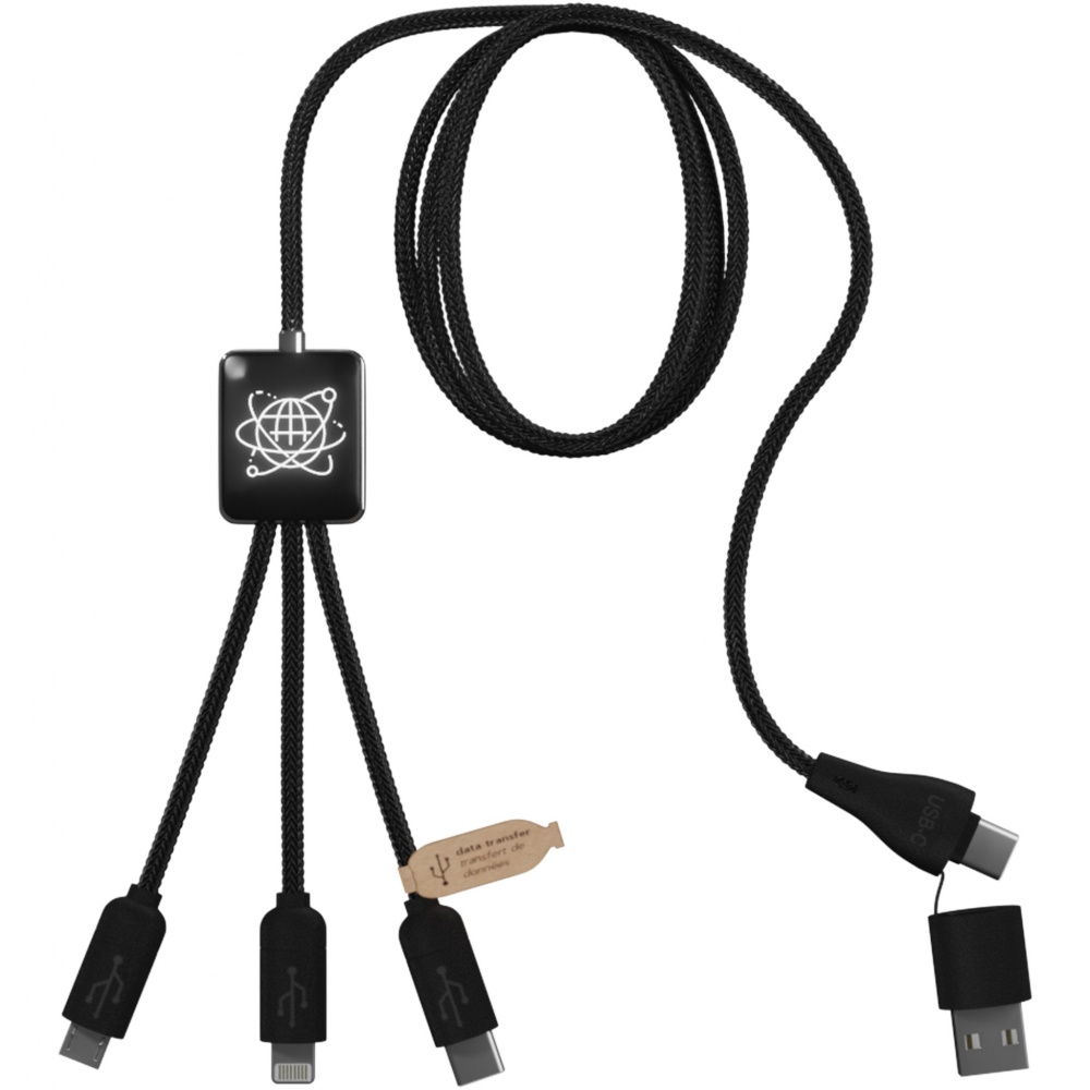 Logo trade business gift photo of: SCX.design C45 5-in-1 rPET charging cable with data transfer
