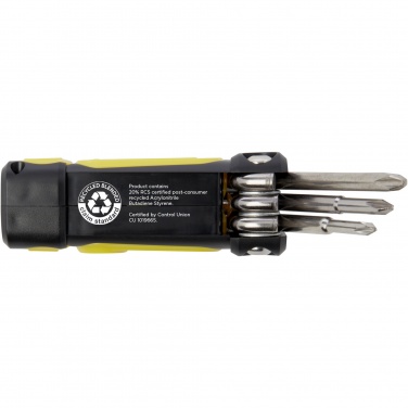Logo trade promotional giveaways image of: Octo 8-in-1 RCS recycled plastic screwdriver set with torch