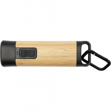 Logotrade promotional item image of: Kuma bamboo/RCS recycled plastic torch with carabiner