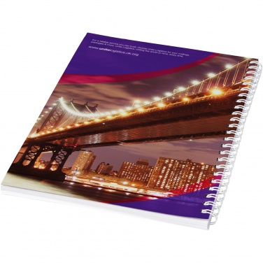 Logo trade promotional gifts image of: Desk-Mate® A5 spiral notebook with printed back cover