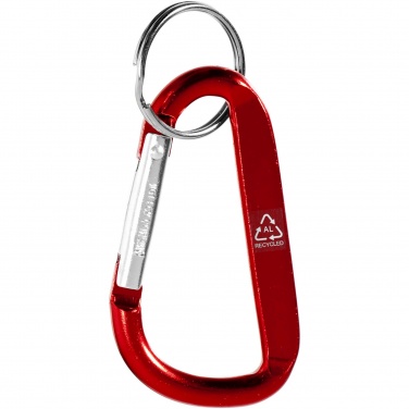 Logo trade promotional gift photo of: Timor RCS recycled aluminium carabiner keychain