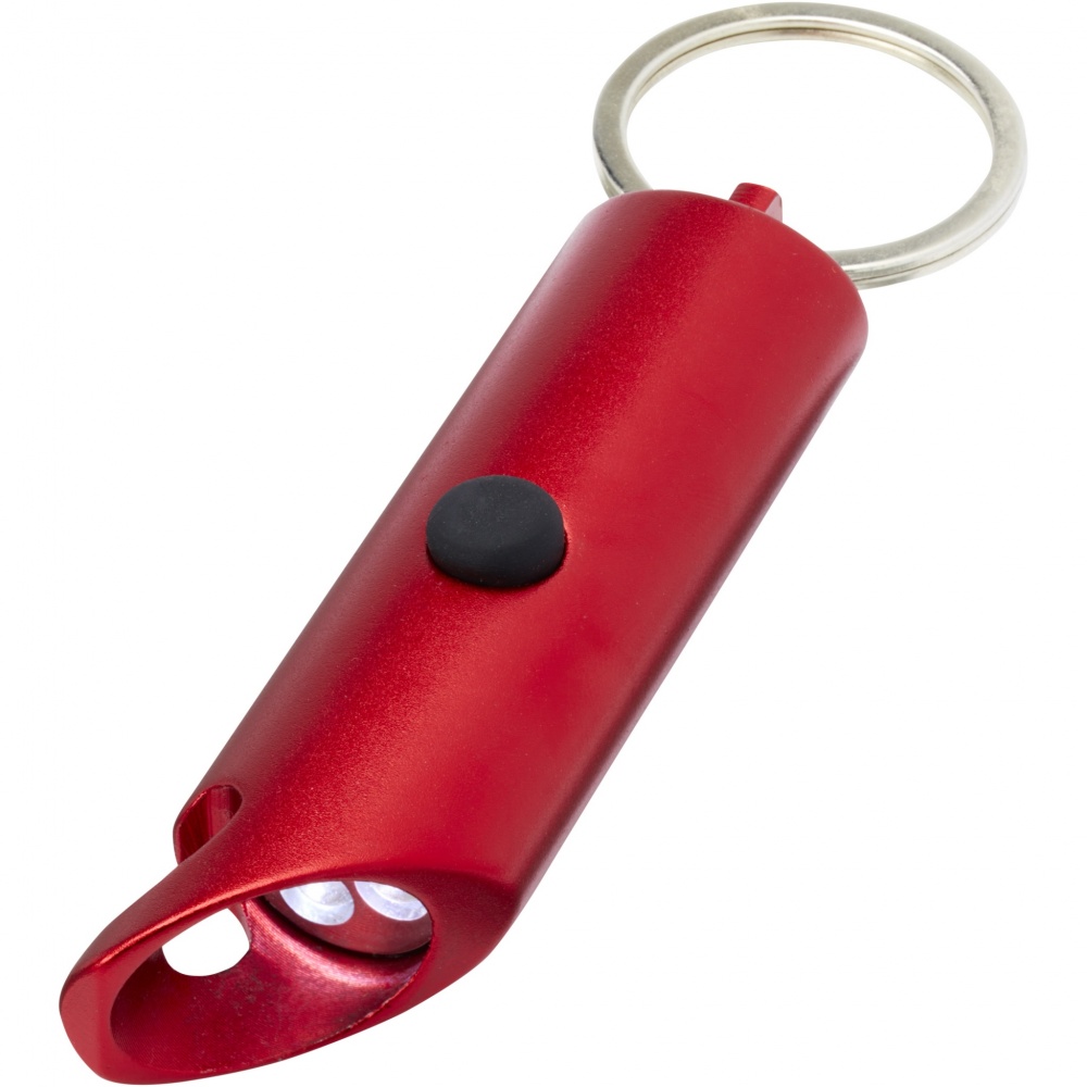 Logo trade promotional gift photo of: Flare RCS recycled aluminium IPX LED light and bottle opener with keychain