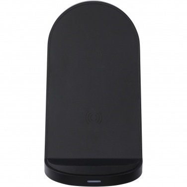 Logo trade corporate gifts picture of: Loop 15W dual coil RCS recycled plastic wireless charging stand