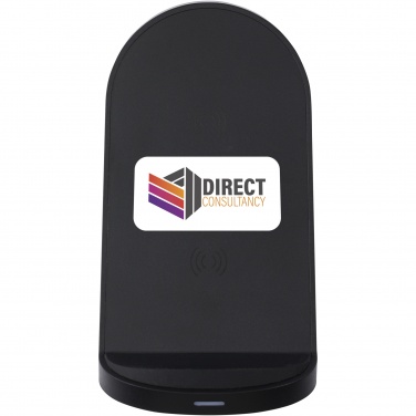 Logo trade promotional giveaways picture of: Loop 15W dual coil RCS recycled plastic wireless charging stand