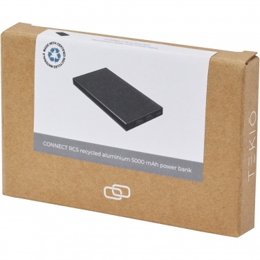 Logo trade promotional giveaways image of: Connect 5000 mAh recycled aluminium power bank