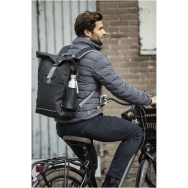 Logotrade corporate gift image of: Aqua 15" GRS recycled water resistant roll-top bike bag 20L