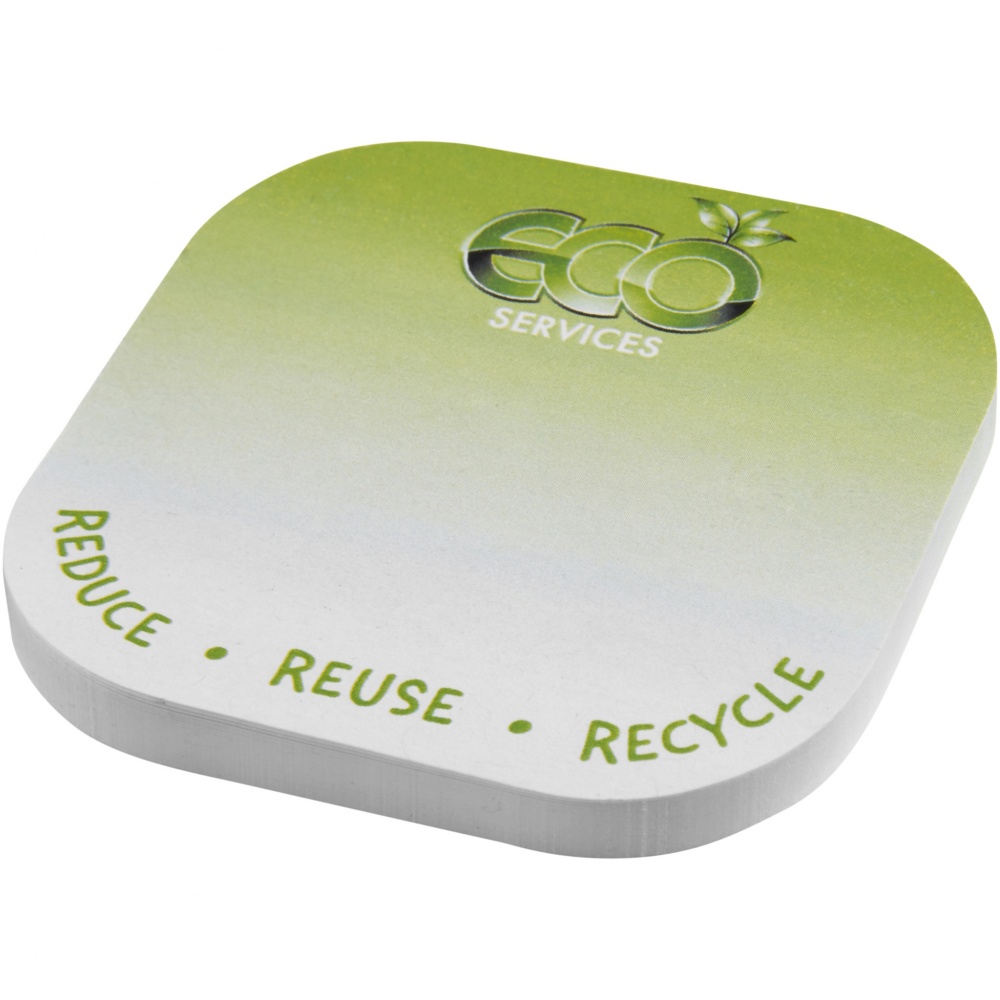 Logo trade promotional product photo of: Sticky-Mate® square-shaped recycled sticky notes with rounded corners