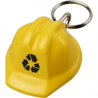 Logo trade business gifts image of: Kolt hard hat-shaped recycled keychain