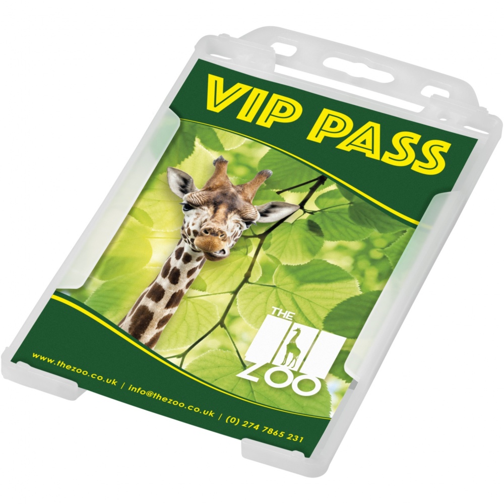 Logo trade promotional giveaway photo of: Pierre recycled plastic card holder 