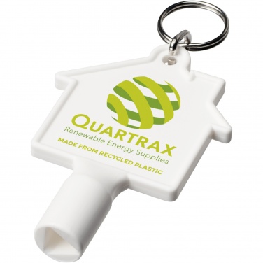 Logo trade promotional giveaways picture of: Maximilian house-shaped recycled utility key keychain