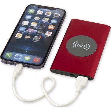 Logo trade business gift photo of: Juice 4000 mAh Type-C recycled aluminium wireless power bank 
