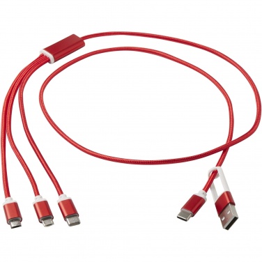 Logo trade advertising product photo of: Versatile 5-1 recycled aluminium charging cable
