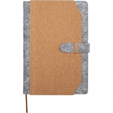 Logotrade promotional merchandise image of: Viviana A5 recycled felt and cork notebook