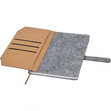 Logo trade promotional product photo of: Viviana A5 recycled felt and cork notebook