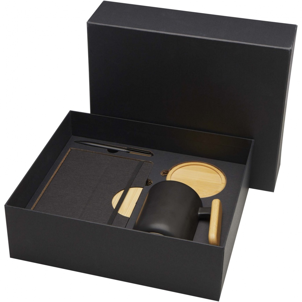 Logo trade promotional giveaway photo of: Laura A5 hard cover notebook and ballpoint pen gift set