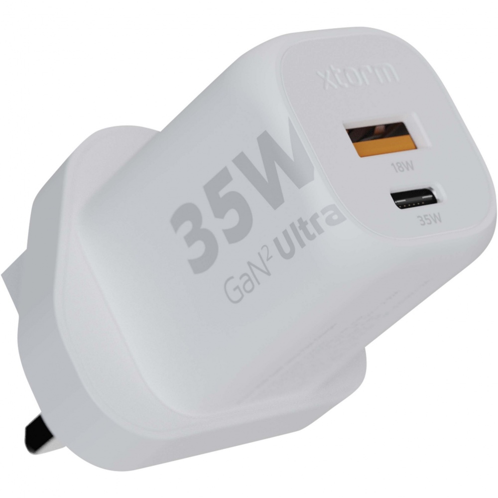 Logo trade advertising products image of: Xtorm XEC035 GaN² Ultra 35W wall charger - UK plug