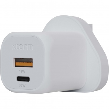 Logo trade promotional items picture of: Xtorm XEC035 GaN² Ultra 35W wall charger - UK plug