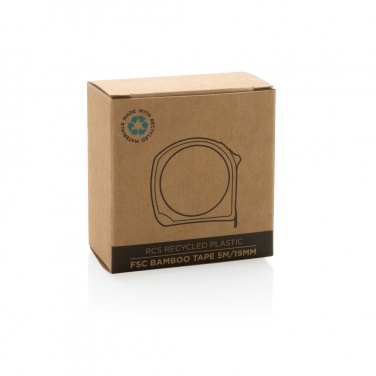 Logo trade promotional merchandise image of: RCS recycled plastic bamboo tape 5M/19mm