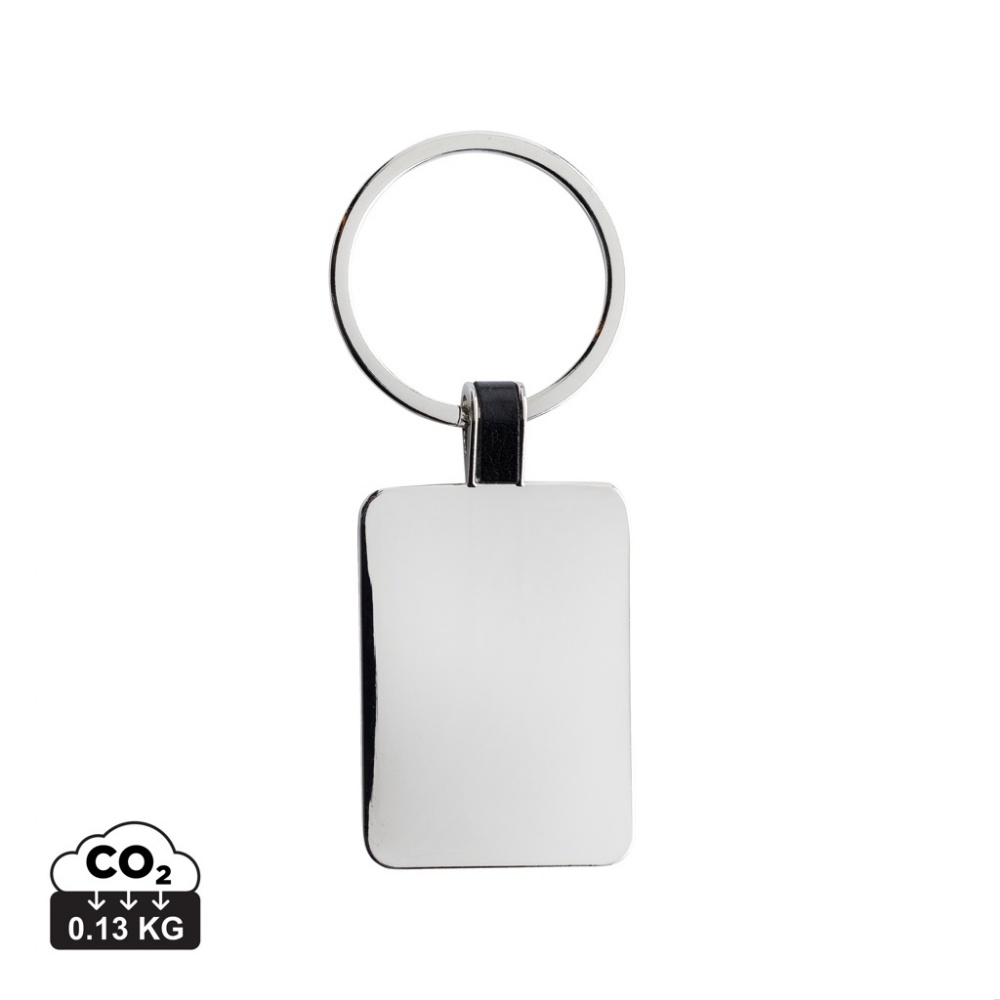 Logo trade promotional gift photo of: RCS recycled zinc alloy rectangle keyring