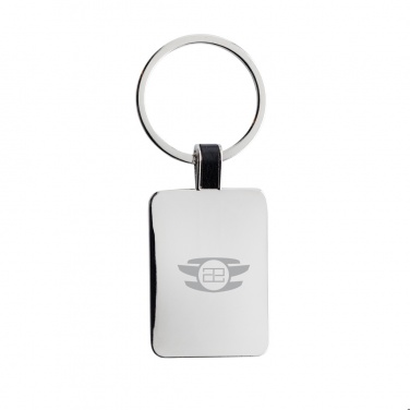 Logo trade promotional product photo of: RCS recycled zinc alloy rectangle keyring