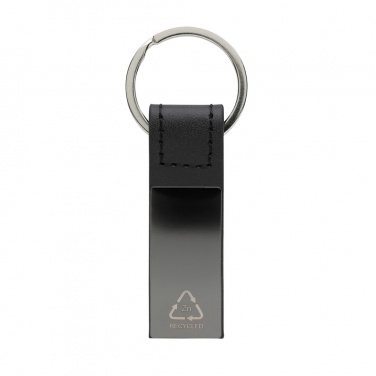 Logo trade corporate gifts picture of: Luxury PU keychain RCS recycled zinc alloy