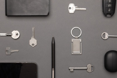 Logotrade promotional giveaway image of: RSC recycled zinc alloy phone stand keychain