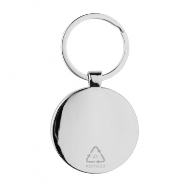 Logo trade promotional gifts picture of: RCS recycled zinc alloy round keychain with bamboo