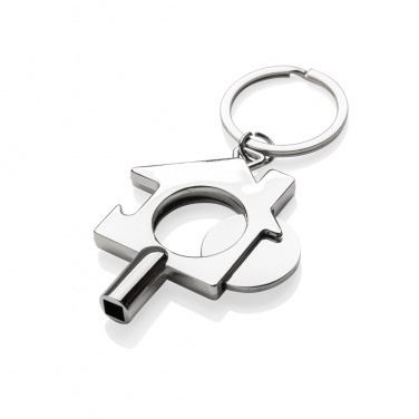 Logo trade business gifts image of: RCS recycled zinc alloy 3 in 1 keychain