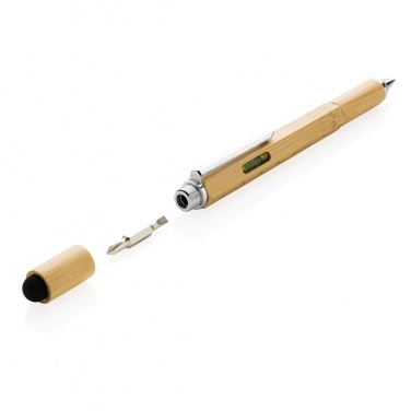 Logo trade promotional merchandise picture of: Bamboo 5-in-1 toolpen