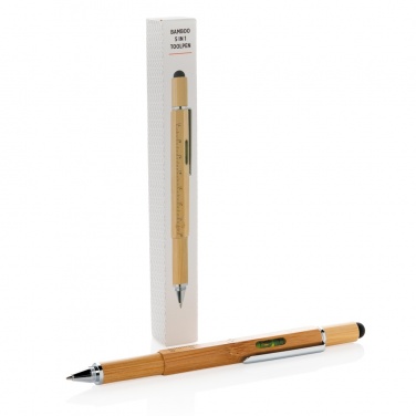 Logo trade promotional merchandise picture of: Bamboo 5-in-1 toolpen