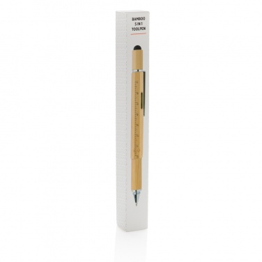 Logo trade promotional items picture of: Bamboo 5-in-1 toolpen