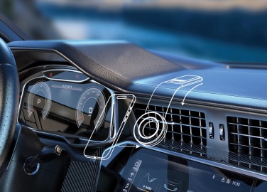 Logo trade corporate gifts image of: DriveGrip RCS recycled plastic universal magnetic car holder